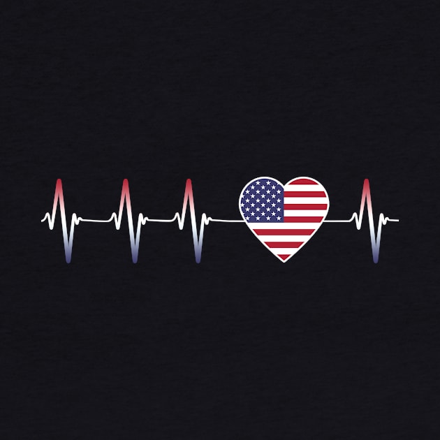 American Heartbeat I Love America Heart Flag Patriotic Gift  by Eyes4